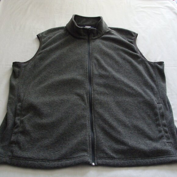 LANDS' END Medium Gray Sleeveless ZIP Up "OEKO-TEX" FLEECE Vest Sz XL (46-48) - Picture 1 of 7